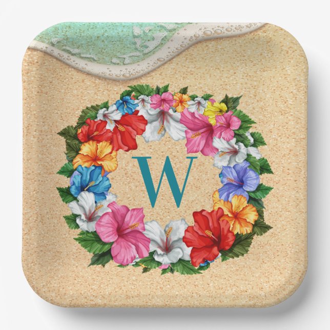 Assiettes En Carton Thème LUAU (Recto)