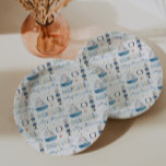 Assiettes En Carton Thème nautique Ahoy C'est un Baby shower garçon<br><div class="desc">Thème nautique garçon baby shower plaques en papier.</div>