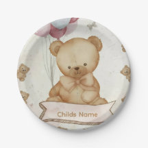 Thème ours en peluche aquarelle vintage