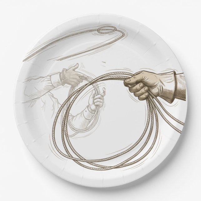 Assiettes En Carton Thème Rodéo (Devant)