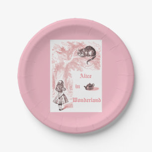 Assiettes En Carton Thème rose Alice Vintage au Thé du Pays des merv