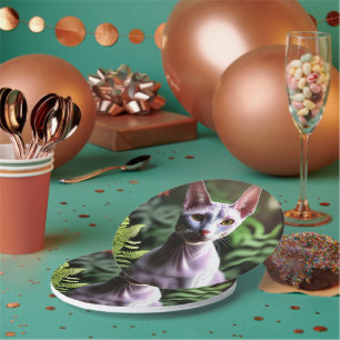 Assiettes En Carton "Thon le chat sans cheveux : élégant et soyeux"