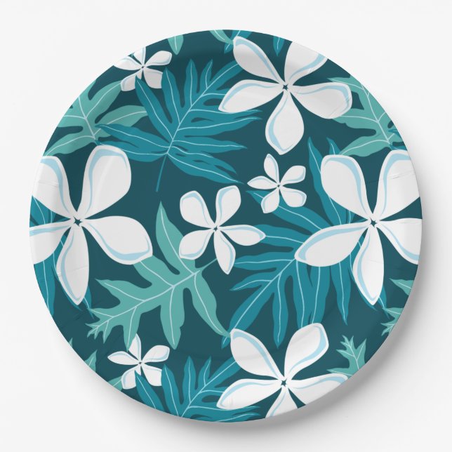 ASSIETTES EN CARTON TIARE (TURQUOISE) (Devant)