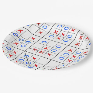 Assiettes En Carton Tic tac orteil motif