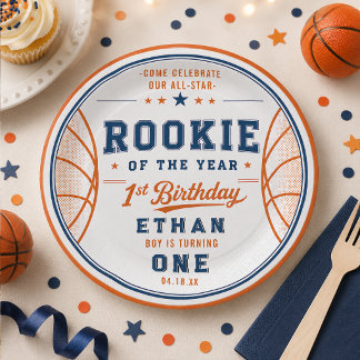 Assiettes En Carton Ticket de recrue de l'année pour le 1er anniversai