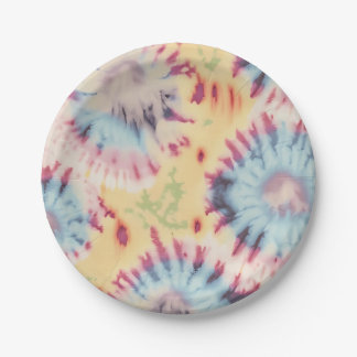 Assiettes En Carton Tie Dye Motif