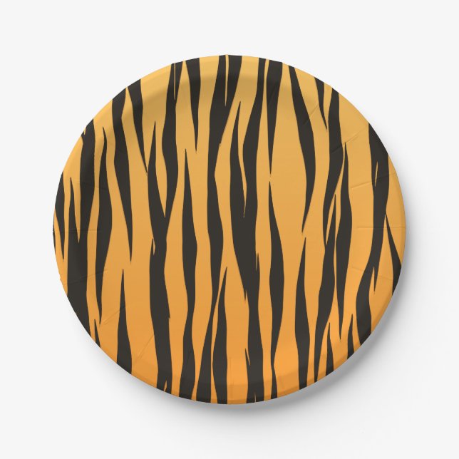 Assiettes En Carton Tiger Stripe Gold Black Poster de animal Wedding P (Devant)