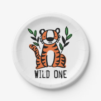 Assiettes En Carton Tiger Wild One Bird Party