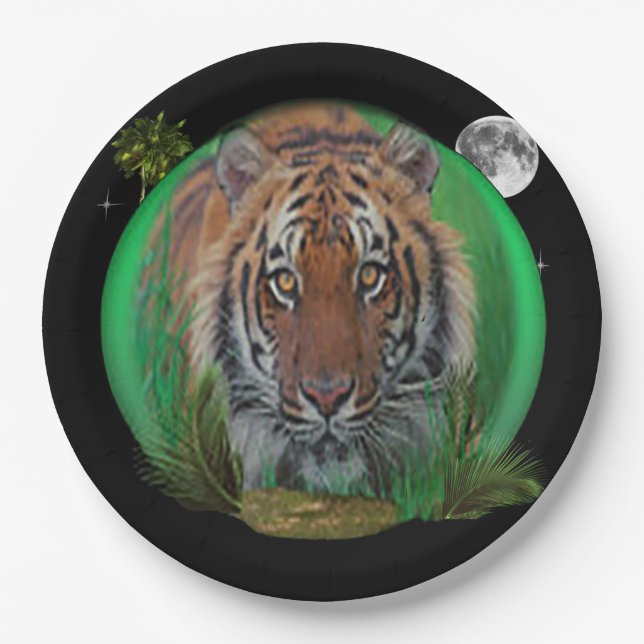 Assiettes En Carton Tigre (Devant)
