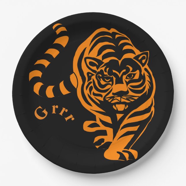 Assiettes En Carton Tigre (Devant)