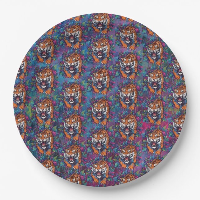 Assiettes En Carton Tigre (Devant)