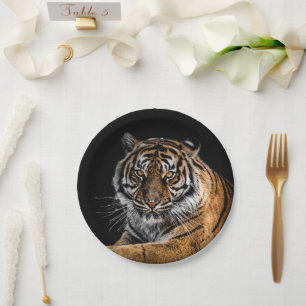 Assiettes En Carton Tigre animal sauvage de la Jungle