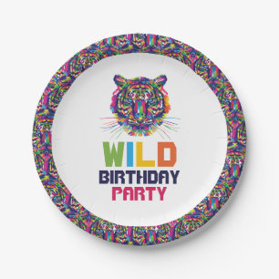 Assiettes En Carton Tigre Sauvage, Fête d'Anniversaire