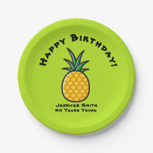 Assiettes En Carton Tiki Tropical Luau Ananas