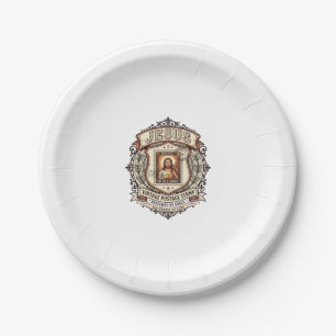 Assiettes En Carton Timbre vintage Jésus Timbre vintage Jésus