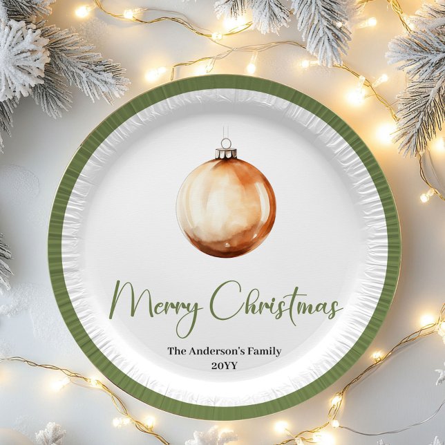 Assiettes En Carton Timeless Minimal Christmas Personalized Family  (Timeless Minimal Christmas Personalized Family Plates)