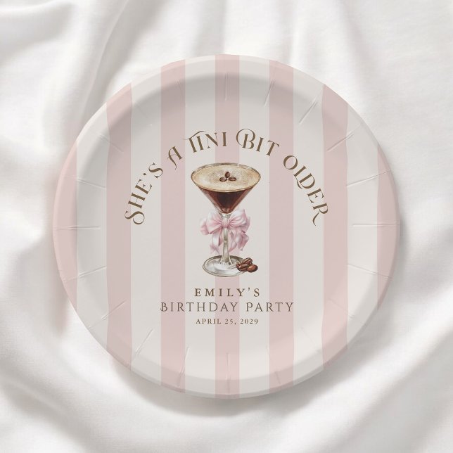 Assiettes En Carton Tini Bit Ancien Espresso Martini fête d'anniversai (Créateur téléchargé)