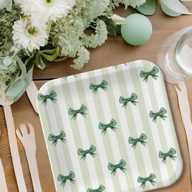 Assiettes En Carton Tini un martini Baby shower arc vert sauge (Créateur téléchargé)