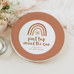 Assiettes En Carton TINLEY Boho Terracotta arc-en-ciel soleil premier<br><div class="desc">La collection Tinley comprend un arc-en-ciel en terre cuite bohème et une police manuscrite amusante. Cette collection d'anniversaire peut être rendue neutre par rapport au sexe ou est parfaite pour un "premier voyage autour du soleil" événement thématique. Les couleurs de la collection sont modifiables ! Modifiez votre palette dans l'espace...</div>