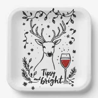 Assiettes En Carton Tipsy et Bright Deer