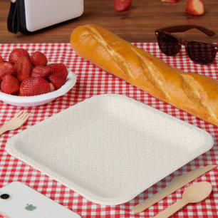 Assiettes En Carton Tissu blanc cassé avec un subtil, extensible, peti