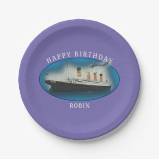Assiettes En Carton Titanic Birthday Purple RMS White Star Line Ship