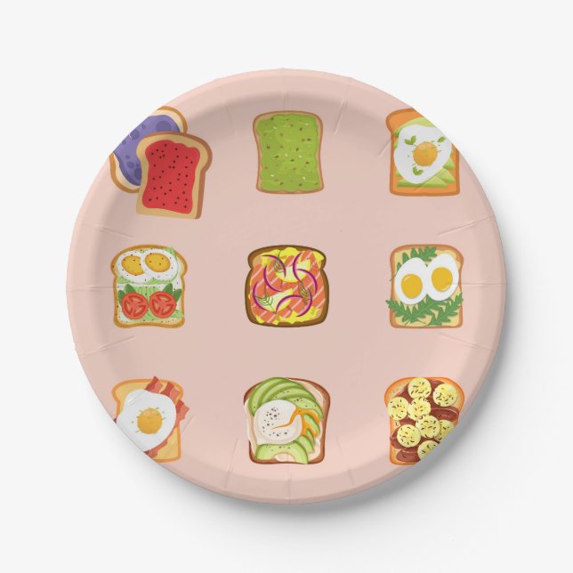 Assiettes En Carton Toast de brunch (Devant)