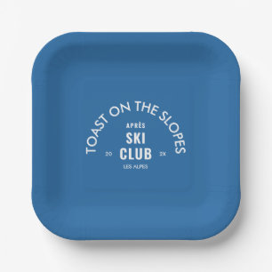 Assiettes En Carton Toast sur les pistes Après Ski Club Bleu ciel 