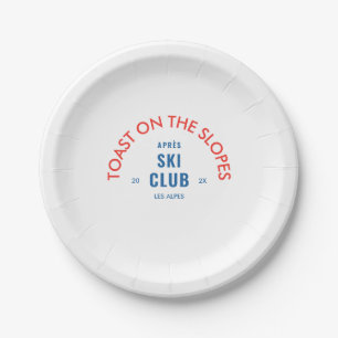 Assiettes En Carton Toast sur les pistes Après Ski Club Rouge & Bleu