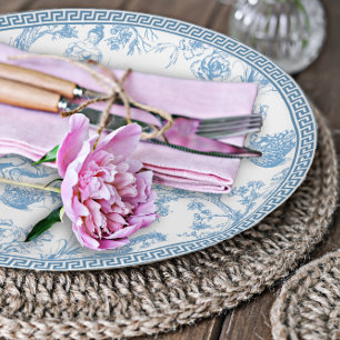 Assiettes En Carton Toile bleue et blanche de Jouy Fête des mariées