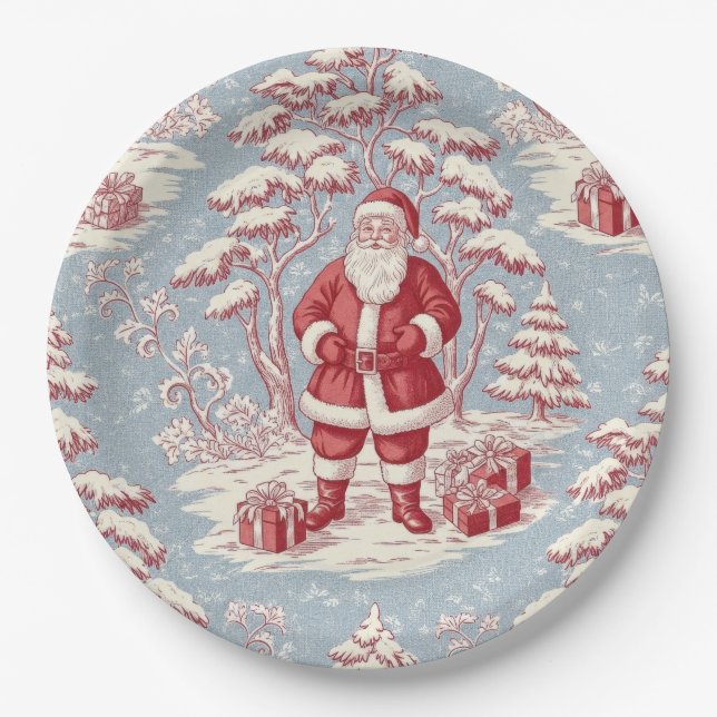 Assiettes En Carton Toile Christmas  (Devant)