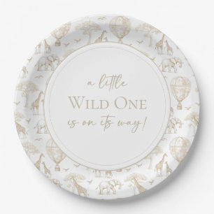Assiettes En Carton Toile de Baby shower classique Little Wild
