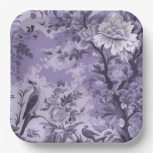 Assiettes En Carton Toile violette de Fleur