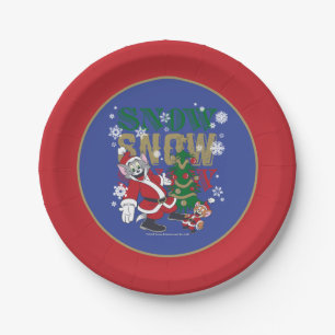 Assiettes En Carton Tom et Jerry Santas By The Tree