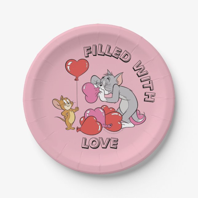 Assiettes En Carton Tom & Jerry Inflate Valentine Heart Ballons (Devant)