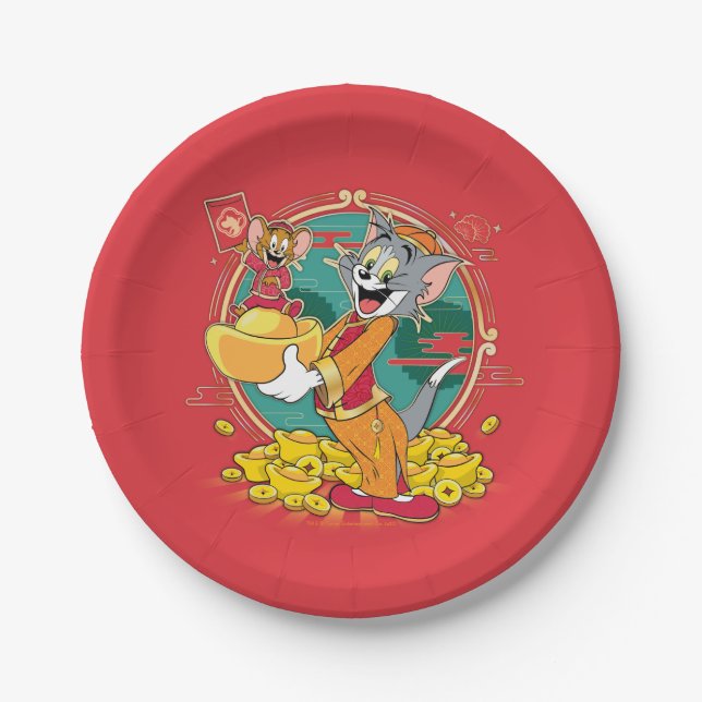 Assiettes En Carton Tom & Jerry New Years Red Envelope (Devant)