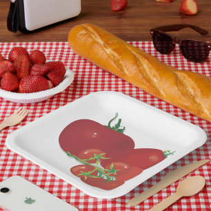 Assiettes En Carton Tomates rouges mûres
