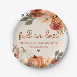 Assiettes En Carton Tombe en amour Boho Terracotta Citrouille Fête des