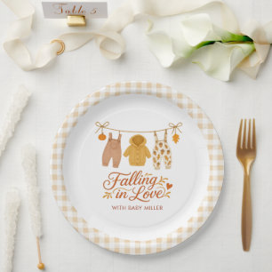 Assiettes En Carton Tomber dans l'amour Automne Baby shower Vêtements