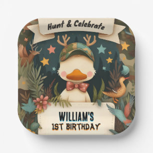 Assiettes En Carton Tone Wild Camo Oh Deer Chasse de canard 1er annive