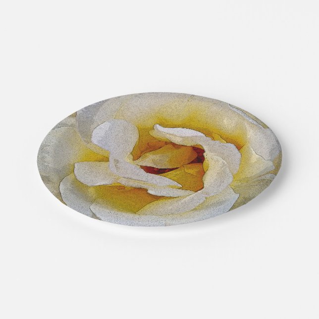 Assiettes En Carton tons blanc à jaune (Angle)