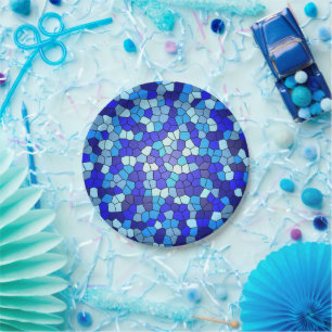 Assiettes En Carton Tons de verre de couleur bleue par Shirley Taylor