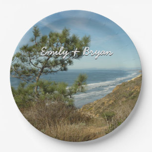 Assiettes En Carton Torrey Pine and California Coastline Landscape