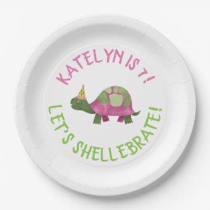 Assiettes En Carton Tortoise Anniversaire Plaques de fête - Tortue Ann