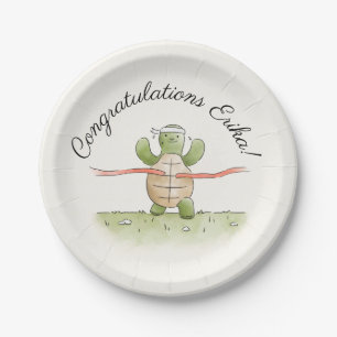 Assiettes En Carton Tortue de course gagnante Personnalisée