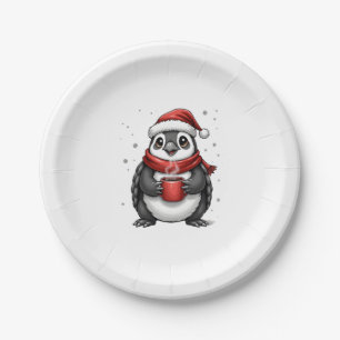 Assiettes En Carton Tortue de Noël avec chapeau de Père Noël amateur d