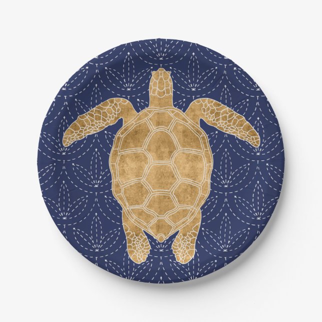 Assiettes En Carton Tortue d'or (Devant)