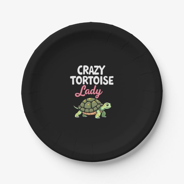 Assiettes En Carton Tortue folle Lady Tortoises Maman Tortue féminine  (Devant)