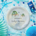 Assiettes En Carton Tortue marine - baby shower<br><div class="desc">L'aquarelle magnifiques tortues marines peintes à la main en font un grand thème baby shower pour un bébé garçon ou une fille. Commandez les vôtres dès aujourd'hui ! Objets correspondants disponibles !</div>