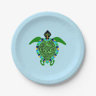 Assiettes En Carton TORTUE Mer - Animaux sauvages - Fête
